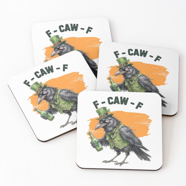Item preview, Funny F-Caw-F Crow Paddy's Day Grumpy Raven Pun designed and sold by MTJ-Mushrooms.