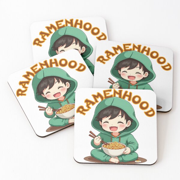 Item preview, A chibi character sitting cross-legged on the floor eating ramen designed and sold by indieartst.