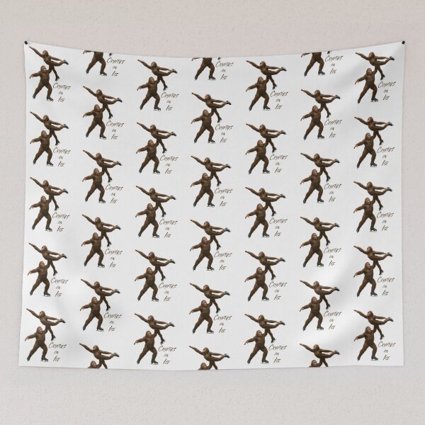 Item preview, Bigfoot Ice Skating, Cryptids on Ice designed and sold by SquirrelDesignLLC.
