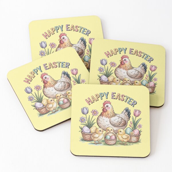 Item preview, Happy Easter – Vintage Mother Hen and Chicks Illustration designed and sold by WikaKowalczyk.