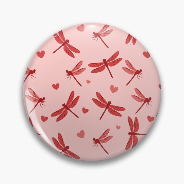 Item preview, Red Dragonflies with Small Hearts on Pink Background designed and sold by natalielaf.