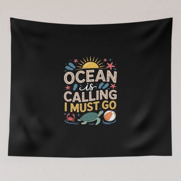 Item preview, Womens Ocean Is Calling I Must Go Summer Vacay Cruising Beach  designed and sold by DigitaldeligArt.