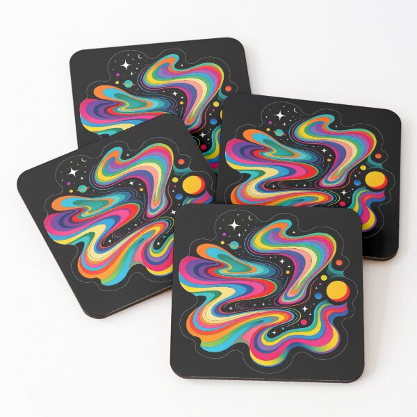 Item preview, Cosmic Rainbow Flow – Psychedelic Space Waves Abstract Art designed and sold by PLUSHIWORLDtm.