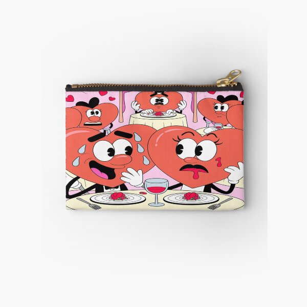 Item preview, Awkward Valentine's Date | Funny Heart Characters Cartoon designed and sold by Midnight Veil Designs.