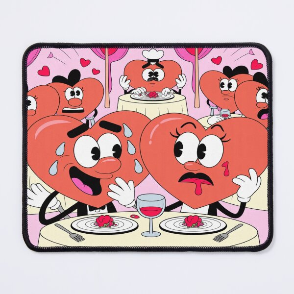 Item preview, Awkward Valentine's Date | Funny Heart Characters Cartoon designed and sold by Midnight Veil Designs.