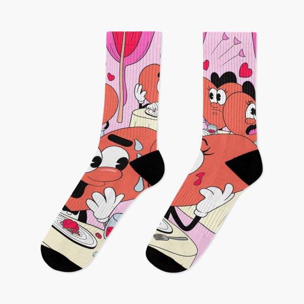 Item preview, Awkward Valentine's Date | Funny Heart Characters Cartoon designed and sold by Midnight Veil Designs.