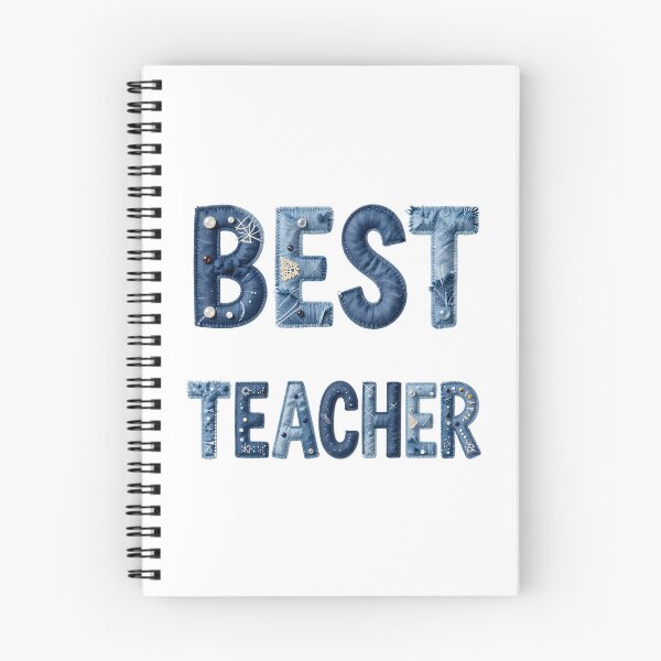Item preview, BEST TEACHER - IN DENIM FAUX LETTERING designed and sold by AlexOBrienArt.