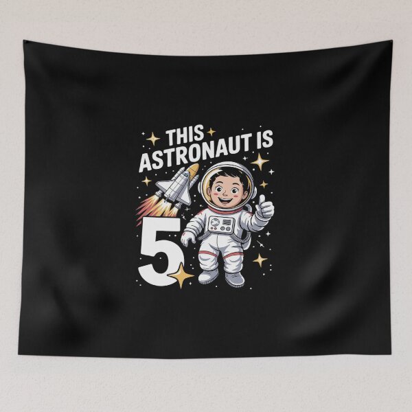 Item preview, 5th Birthday Rocket Astronaut Astronomy 5 Year Old Birthday designed and sold by DigitaldeligArt.