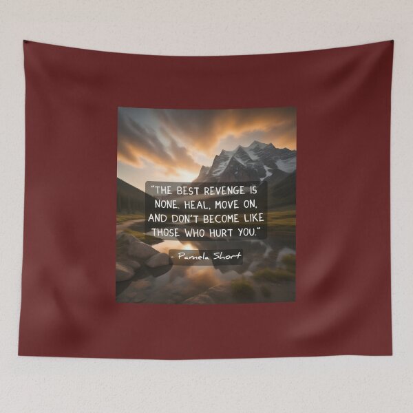 Item preview, THE BEST REVENGE IS NONE | Inspirational Mountain Landscape Art | Healing & Growth Wisdom Quote Graphic designed and sold by SergioMiklos.