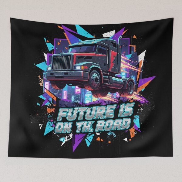Item preview, Future is on the Road - Cyberpunk Trucker Aesthetic designed and sold by BounoWorld.