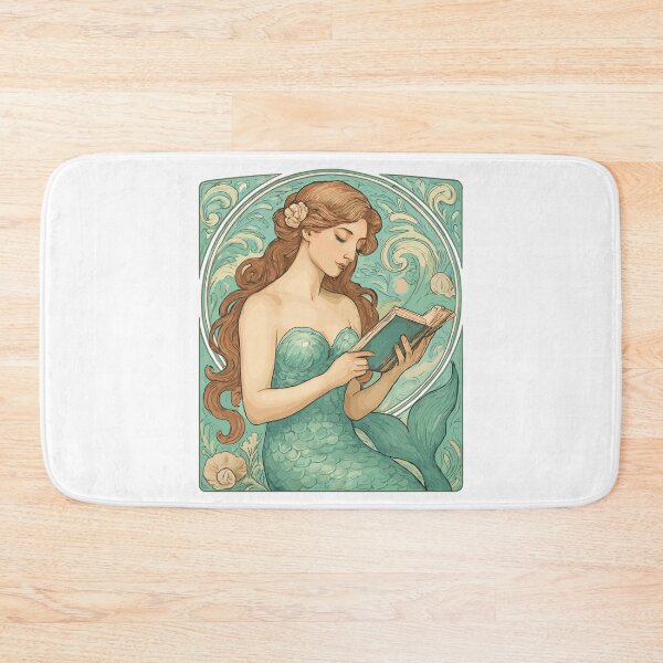 Item preview, Art Nouveau Mermaid Reading designed and sold by Pineapple-Tree.