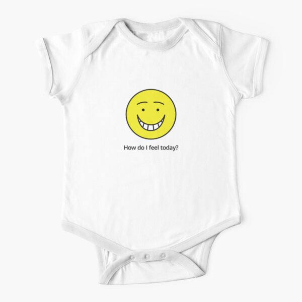 How do I feel today? Happy! Short Sleeve Baby One-Piece
