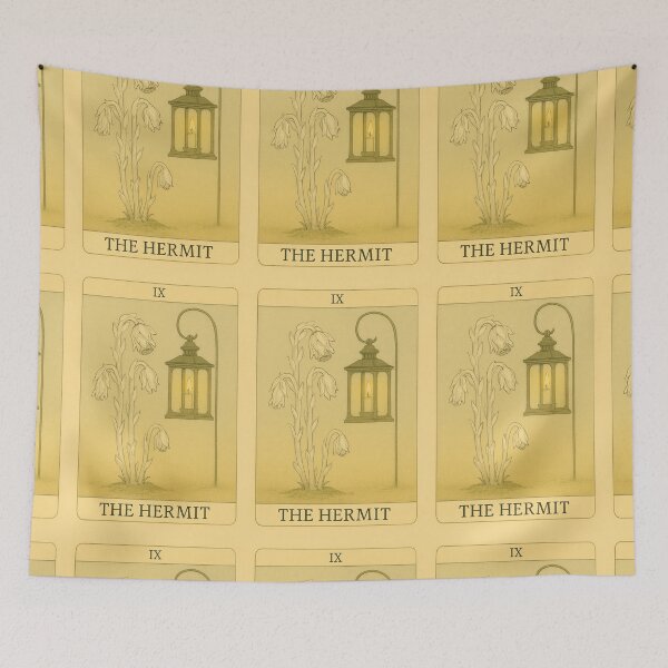 Item preview, The Hermit — Botanical Lantern Tarot Card (IX) designed and sold by LuxuryApparels.