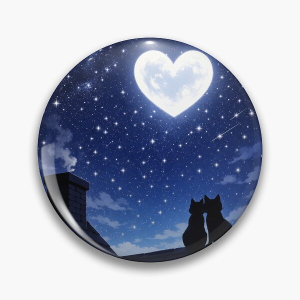 Item preview, Love Between Cats Under the Moon - Valentine's Day designed and sold by amrphotos18.
