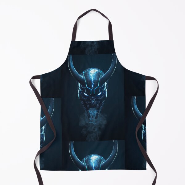 Item preview, CYBER ONI | Metallic Blue Samurai Demon Mask Streetwear designed and sold by ThePromptStudio.