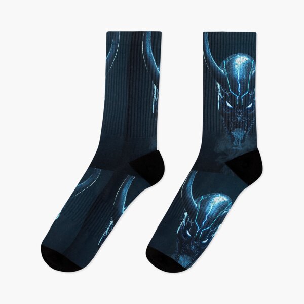 Item preview, CYBER ONI | Metallic Blue Samurai Demon Mask Streetwear designed and sold by ThePromptStudio.