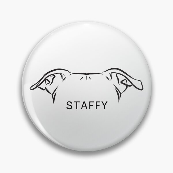 Item preview, American Staffordshire Terrier Ears – Minimal Line Art Dog Design designed and sold by Noyalita.
