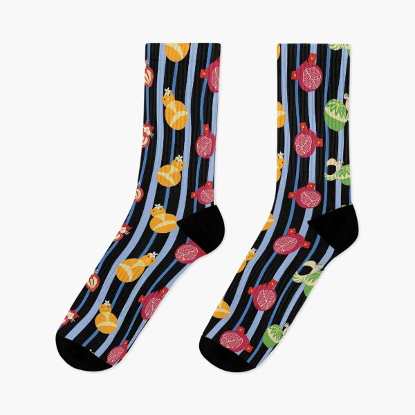 Item preview, Fruity Friends on Blue & Black Stripe designed and sold by Digitalmyth's Designs.