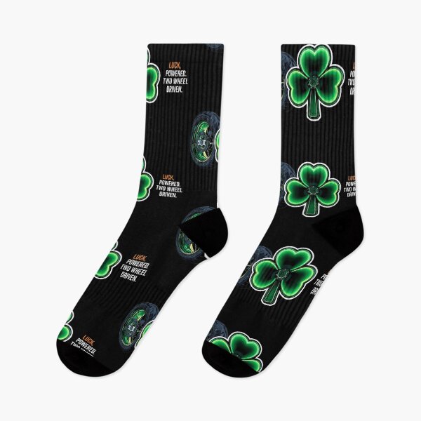 Item preview, LUCK POWERED. TWO WHEELS DRIVEN. - St Patrick’s Day Motorcyclist Design  designed and sold by YourTrendyTees.