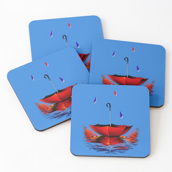 Item preview, Umbrella colorful rainy minimalist art.  designed and sold by Natart1004.