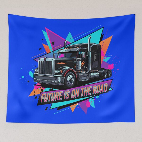 Item preview, Future is on the Road - Neon Cyber Trucker Vibe designed and sold by BounoWorld.