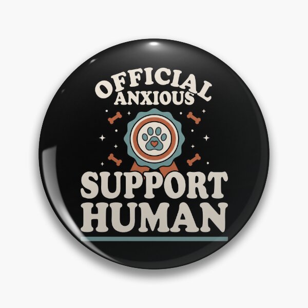 Item preview, Official Anxious Support Human Dog Paw Retro designed and sold by Emmatshirt1.
