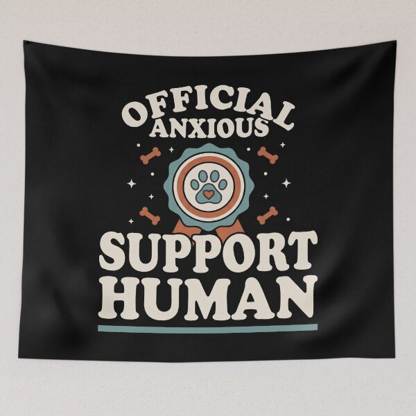 Item preview, Official Anxious Support Human Dog Paw Retro designed and sold by Emmatshirt1.