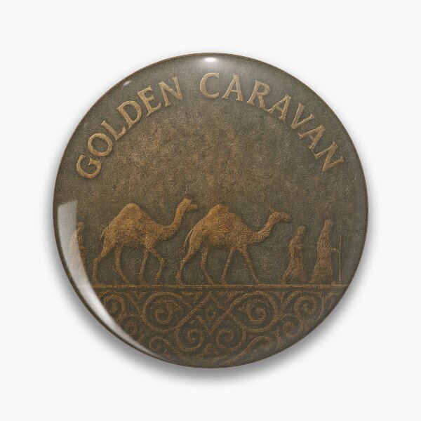 Item preview, Vintage golden caravan coin with camel design designed and sold by Creative88Art.