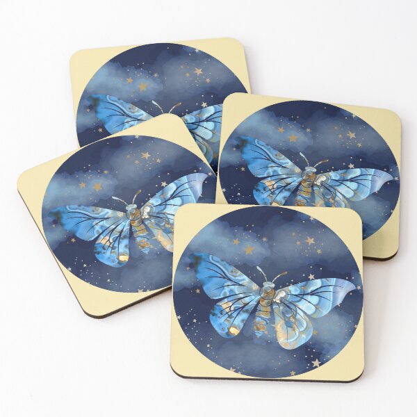 Item preview, Cosmic Blue Moth Galaxy Stars Art designed and sold by 3DDesignSpot.