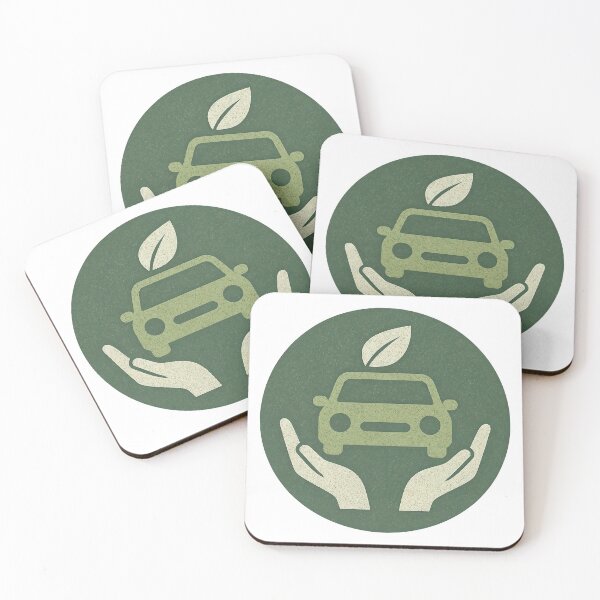 Item preview, Eco friendly hands holding a green car with a leaf on top designed and sold by Creative88Art.