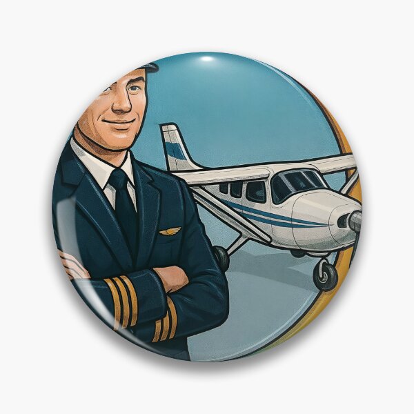Item preview, Confident pilot standing proudly in front of airplane designed and sold by Creative88Art.