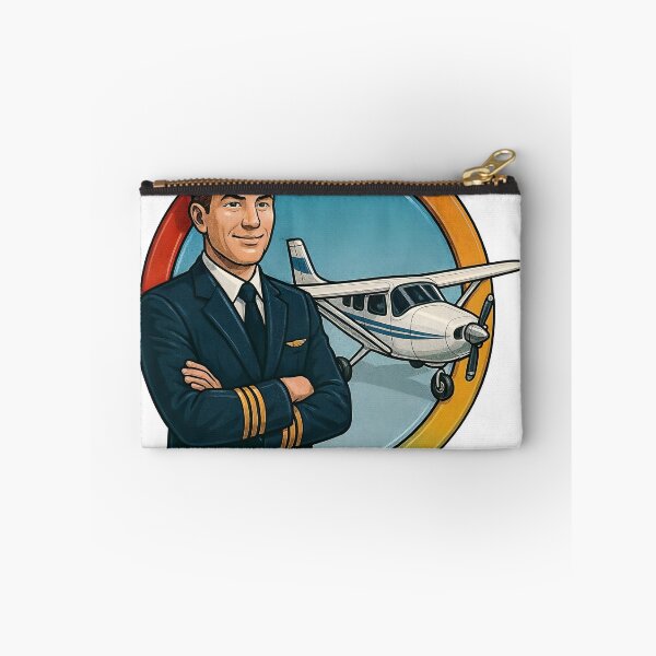 Item preview, Confident pilot standing proudly in front of airplane designed and sold by Creative88Art.