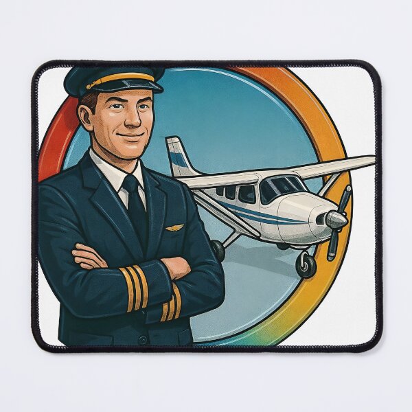 Item preview, Confident pilot standing proudly in front of airplane designed and sold by Creative88Art.