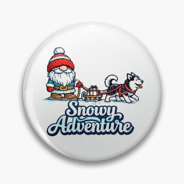 Item preview, Snowy Adventure Gnome and Husky Winter Illustration designed and sold by Moriarty's Digital Visions.