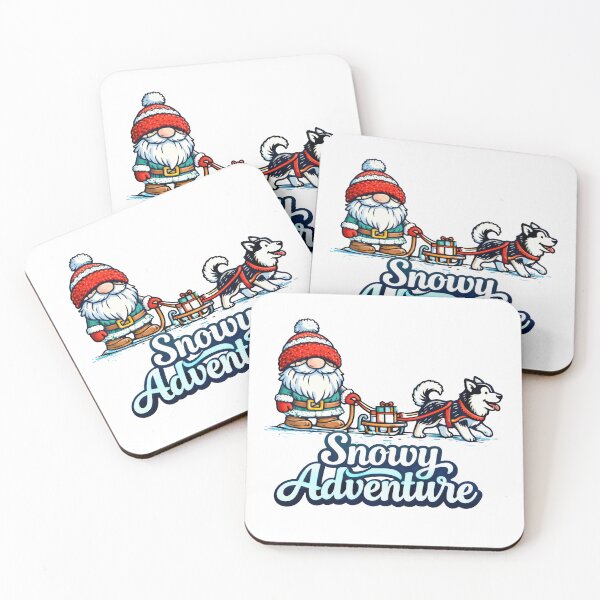 Item preview, Snowy Adventure Gnome and Husky Winter Illustration designed and sold by Moriarty's Digital Visions.
