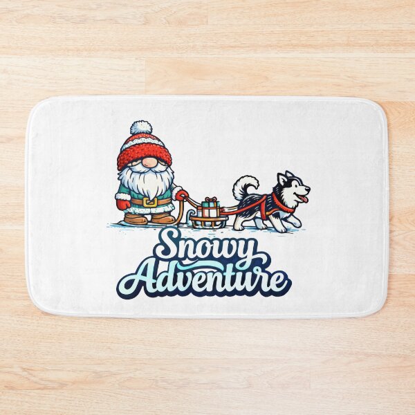 Item preview, Snowy Adventure Gnome and Husky Winter Illustration designed and sold by Moriarty's Digital Visions.