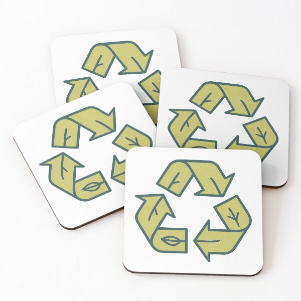 Item preview, Recycling symbol with arrows and leaves in green color designed and sold by Creative88Art.