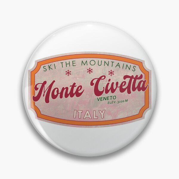 Item preview, Monte Civetta, Italy, Veneto, Ski, textured skiing badge designed and sold by Wanderful-roads.