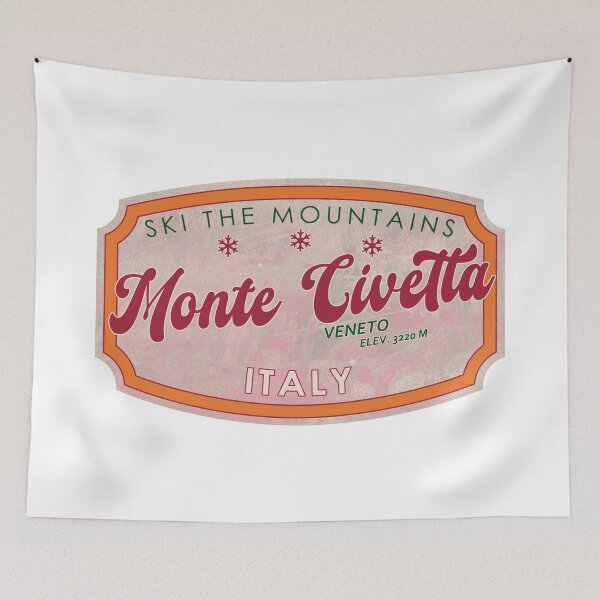 Item preview, Monte Civetta, Italy, Veneto, Ski, textured skiing badge designed and sold by Wanderful-roads.