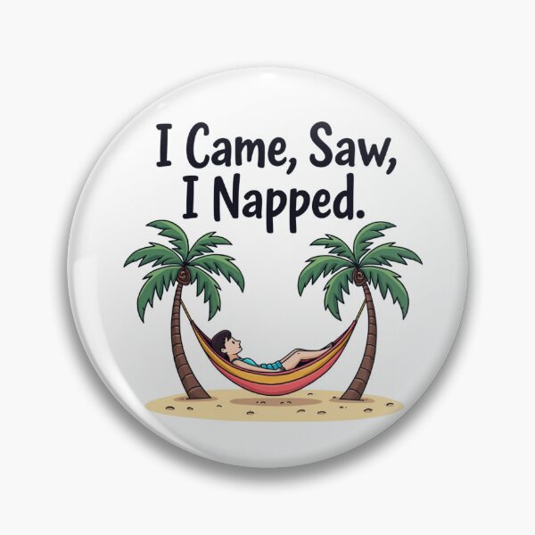 Item preview, I Came I Saw I Napped Tropical Hammock Relaxation Illustration designed and sold by Posiheal26.