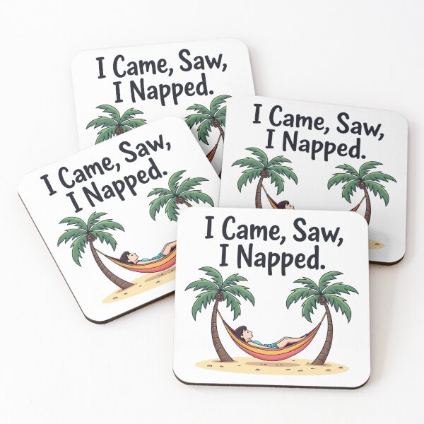 Item preview, I Came I Saw I Napped Tropical Hammock Relaxation Illustration designed and sold by Posiheal26.