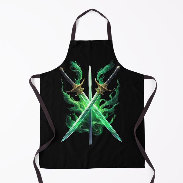 Item preview, Crossed Emerald Energy Swords designed and sold by Black Ink Visions.