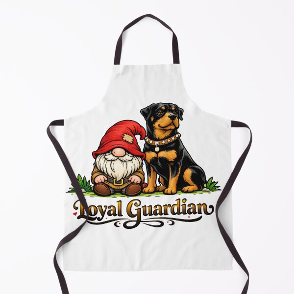 Item preview, Loyal Guardian Gnome and Rottweiler Illustration designed and sold by Moriarty's Digital Visions.