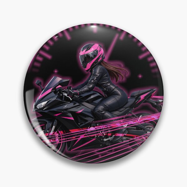 Artikelvorschau, Biker-T-Shirt für Damen – Pinkfarbenes Motorrad-Design entworfen und verkauft von Marwis28.