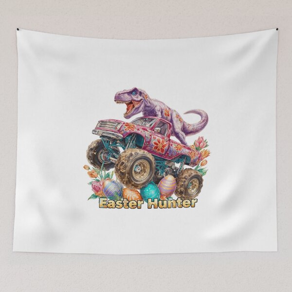 Item preview, Purple T-Rex Easter Hunter Monster Truck designed and sold by Anastasiia Yurevych.