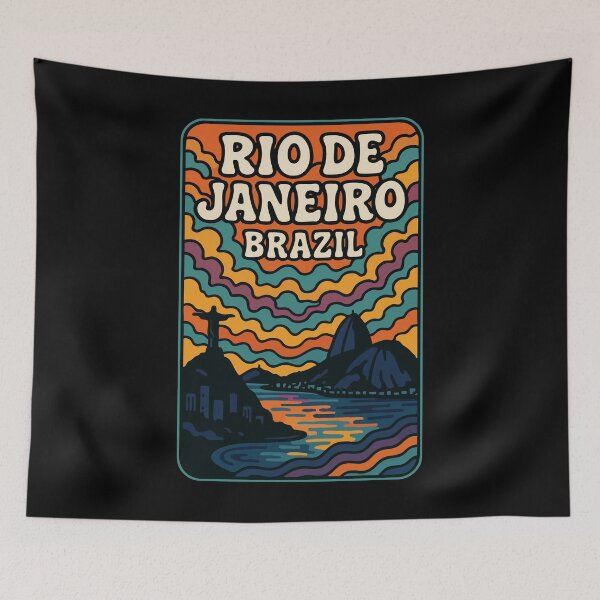 Item preview, Rio De Janeiro Travel Retro Trippy Art designed and sold by TomFrontierArt.