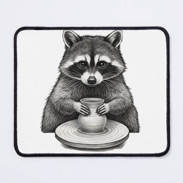 Item preview, Cute Raccoon Doing Pottery designed and sold by TeeARTHY.