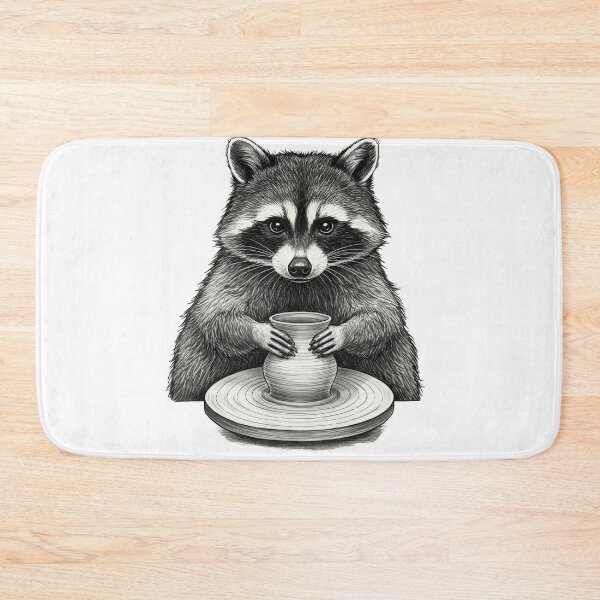Item preview, Cute Raccoon Doing Pottery designed and sold by TeeARTHY.