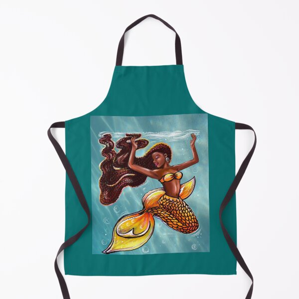 Item preview, Mermaid underwater ocean aesthetic - orange tail and Afro hair relaxing designed and sold by Artonmytee.