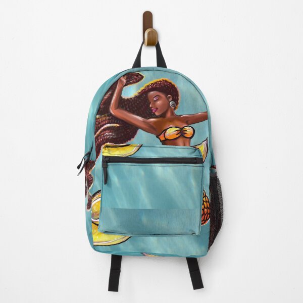 Item preview, Mermaid underwater ocean aesthetic - orange tail and Afro hair relaxing designed and sold by Artonmytee.